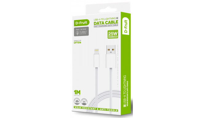 D-Fruit кабель USB-A - Lightning 1 м, белый (DF106)