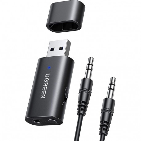 Ugreen juhtmevaba heliadapter saatja / vastuvõtja CM523 60300 Bluetooth 5.0 3.5mm mini jack, must