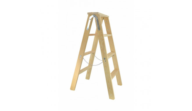 AW LADDER WOODEN STOOL 2x8 STEPS 150KG