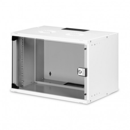 Wall-mounted network cabinet 19" 7U, SOHO PRO 370 x 540 x 400 mm, door glass, gray, unfolded, 60kg