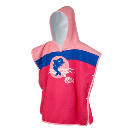 Children's hooded towel BECO Sealife 4 pink S