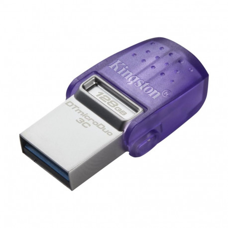 Kingston mälupulk DataTraveler DT Micro Duo 3C 128GB USB Type-C/Type-A, lilla