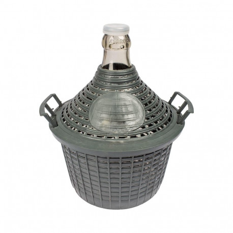 DEMIJOHN FOR WINE IN PLASTIC BASKET 5 L