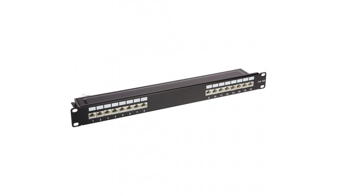 DeLOCK 19  patch panel 16 port Cat.6A (black, 1 U)