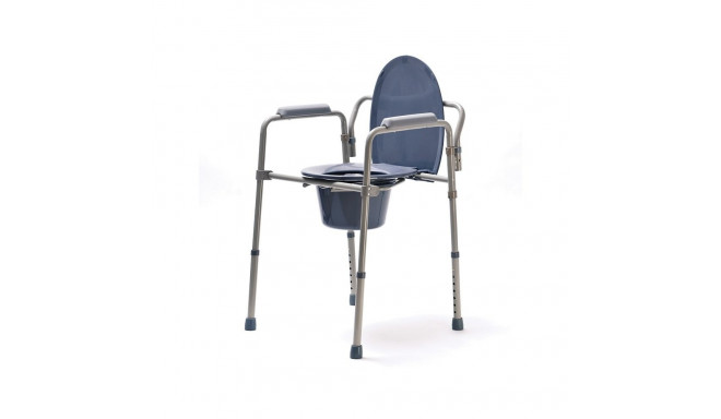 Height-adjustable folding toilet chair