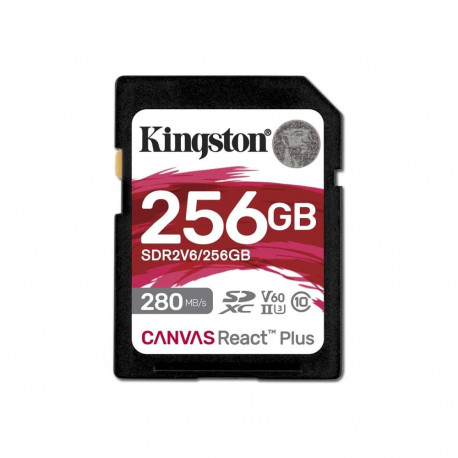 Kingston Canvas React Plus 256 GB SD mälukaart klass 10