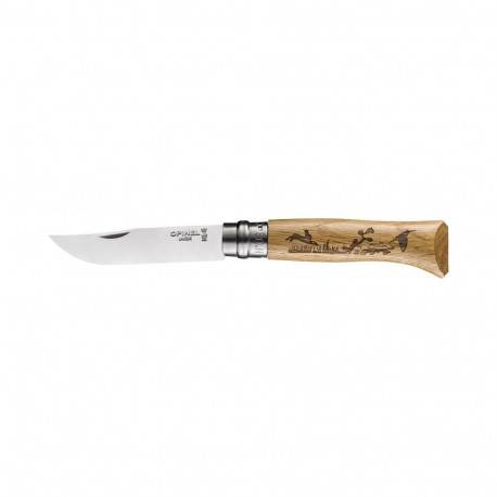 Opinel N°08 roostevabast terasest tamme nuga Animal Hare