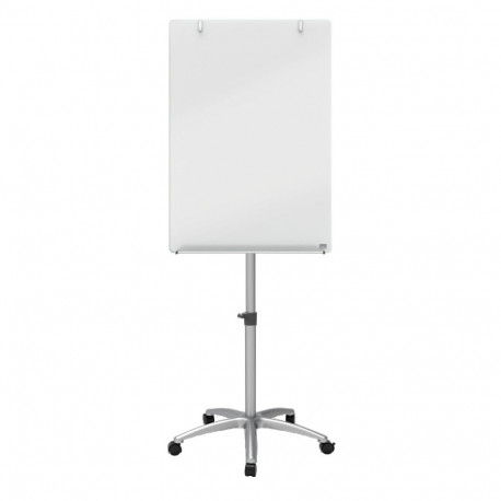 Loengutahvel NOBO Glass Mobile Easel Brilliant White, 700x1000mm, rattad, karastatud klaas