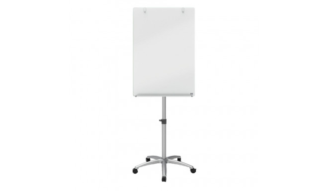 Loengutahvel NOBO Glass Mobile Easel Brilliant White, 700x1000mm, rattad, karastatud klaas