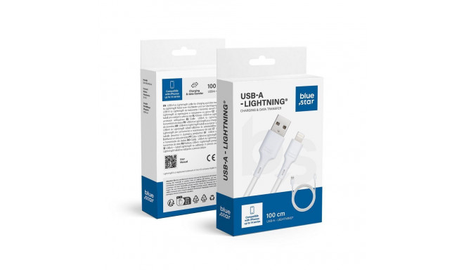 Cable USB A to Lightning Blue Star 2,4A 1 m DC-001AL2.4 white