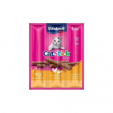 VITAKRAFT CatStick Mini with poultry and liver - cat treats - 3 pcs