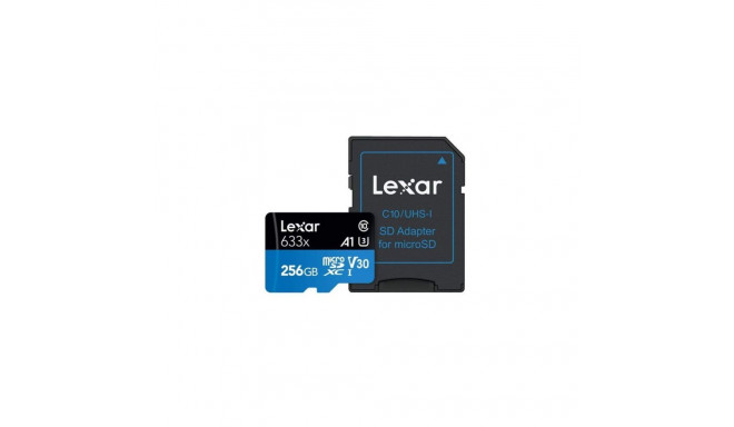 Lexar High-Performance 633x UHS-I micro SDXC, 256 GB, Class 10, U3, V30, A1, 45 MB/s, 100 MB/s