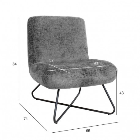 Tugitool FARICA 65x74xH84cm, tumehall