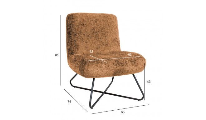 Tugitool FARICA 65x74xH84cm, oranž