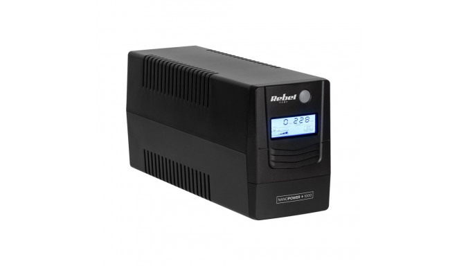 Rebel Nanopower Plus 1000 UPS | Off-line | sinusoidaalne | 1000VA | 600W | LCD | USB