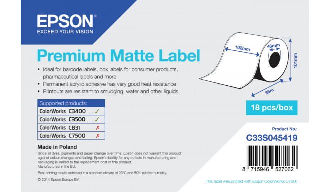Thermal Paper Roll Epson C33S045419 (1 Unit)