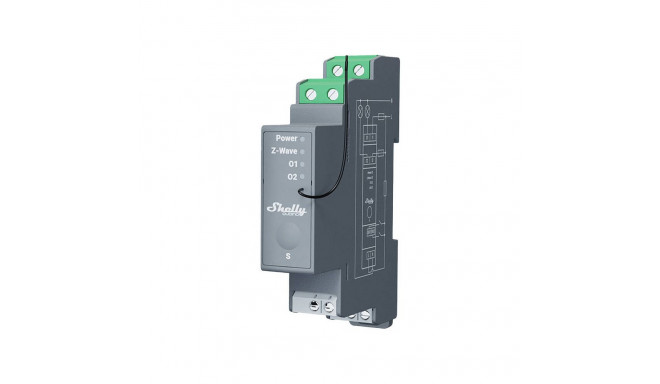 Shelly Qubino Pro 2 DIN rail Relay, 2-channel, Z-Wave