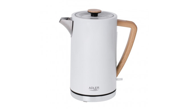 Adler | Kettle | AD 1347w | Electric | 2200 W | 1.5 L | Stainless steel | 360° rotational base | Whi