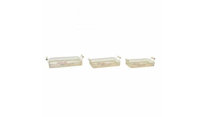 Set of trays DKD Home Decor Pink Metal Aluminium 8 cm 40 x 21 x 8 cm (3 Units)