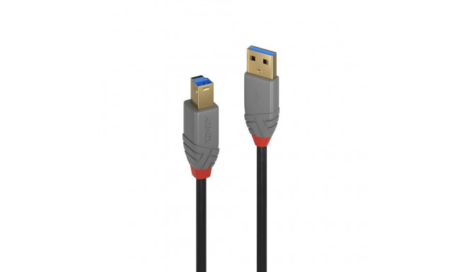 USB-kaabel USB3.0 A-B 5m Lindy Anthra, kullatud pistikud, SuperSpeed kuni 5Gbit/s, PVC korpus, Kolme