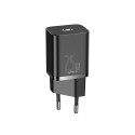 Wall Quick Charger Super Si 25W USB-C QC3.0 PD with USB-C 1m Cable, Black