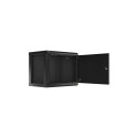 RACK CABINET 19" WALL-MOUNT 9U/600X450 FOR SELF-ASSEMBLY WITH METAL DOOR  BLACK LANBERG (FLAT PACK)