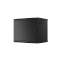 RACK CABINET 19" WALL-MOUNT 9U/600X450 FOR SELF-ASSEMBLY WITH METAL DOOR  BLACK LANBERG (FLAT PACK)