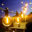 Visional 03-613 Led Garden Inline Chain E27 with 15 sockets / 15m / step 1m (no bulbs) Black