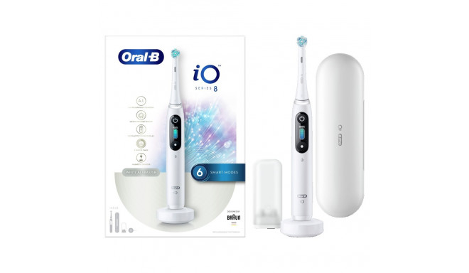 Braun iOM8.1A1.1BD Oral-B iO 8 Elektriska Zobu Birste White Alabaster