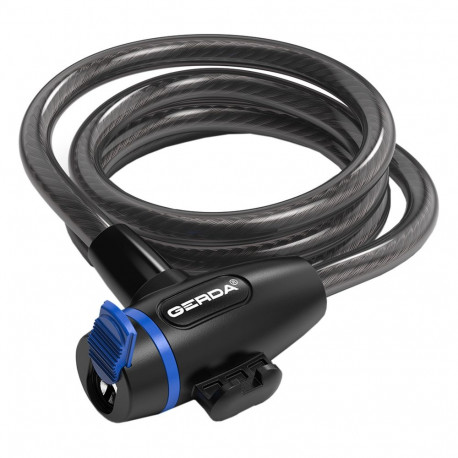 Zapięcie rowerowe Gerda łańcuch, korpus okrągły, osłona klucza czarna Flex 1200/8S