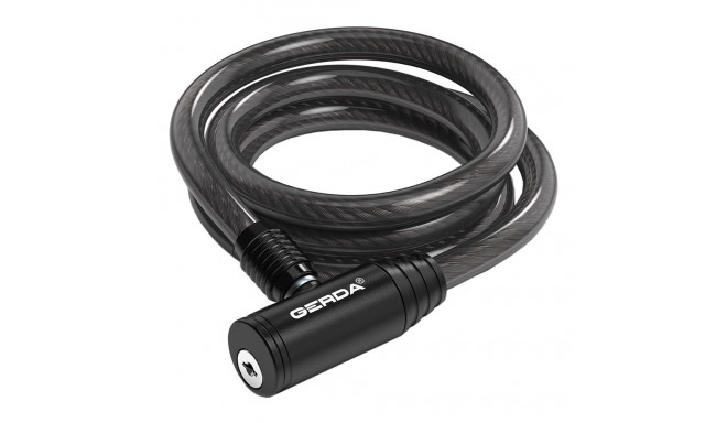 Zapięcie rowerowe Gerda linka, korpus okrągły, czarne Flex 1000/8K