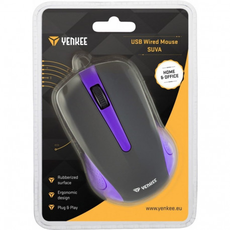 USB juhtmega 3 nupuga kummikattega hiir