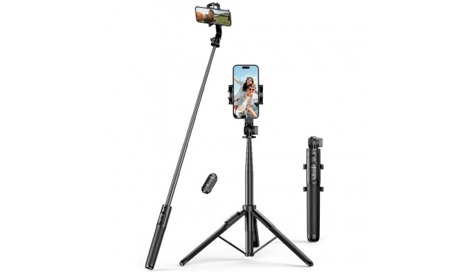 Selfie stick / telescopic pole with stand and Bluetooth remote control 1.5m Ugreen LP586 - black