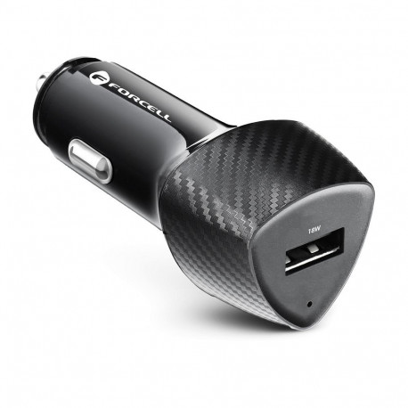 Car charger Forcell F-Energy Carbon USB A QC3.0 3A 18W CC50-1A black