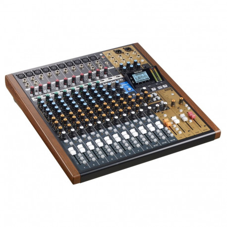 Tascam MODEL 16 helimikser 16 kanalit 20–30000 Hz must, kuldne, puit