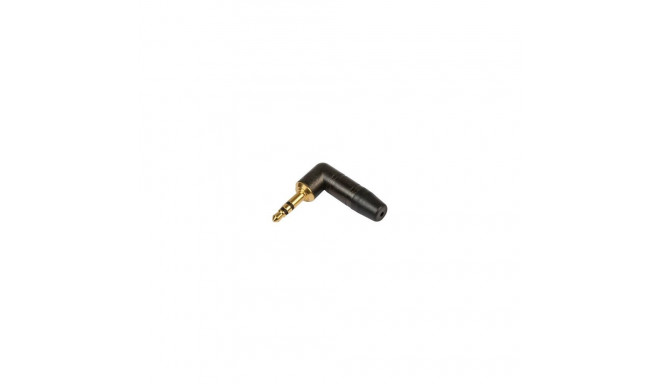 3,5mm stereo plug, gold plated, angled 90°