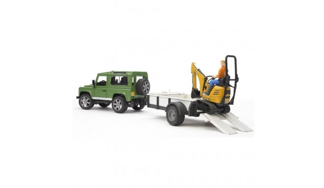 Bruder Professional Series Land Rover Defender with Trailer - CAT and Man (02593)