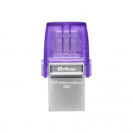 Kingston mälupulk DataTraveler DT Micro Duo 3C 64 GB USB Type-C/Type-A, lilla