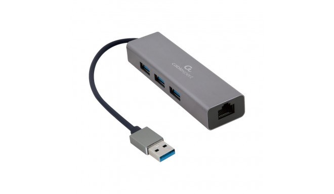 Cablexpert | USB AM Gigabit network adapter with 3-port USB 3.0 hub | A-AMU3-LAN-01