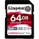 Kingston Canvas React Plus SDXC 64 GB Class 10 UHS-II/U3 V90 card (SDR2/64GB)