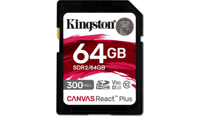 Kingston Canvas React Plus 64GB UHS-II SDXC Memory Card