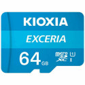 Micro SD Memory Card with Adaptor Kioxia Exceria UHS-I Class 10 Blue 64 GB