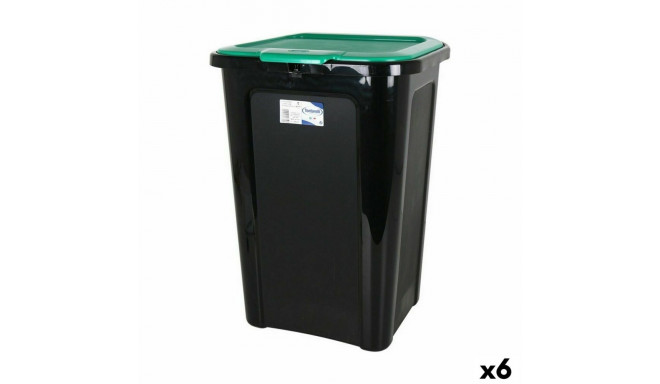 Atkritumu Tvertne Tontarelli Coverline Zaļš 44 L Melns 38,5 x 34,5 x 54,5 cm (6 gb.)