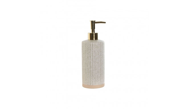 Soap Dispenser Home ESPRIT Beige Golden Stoneware Matt 8 x 7 x 21 cm