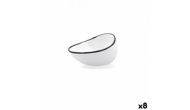 Bowl Ariane Vital Filo White Black Ceramic 12,5 cm (8 Units)