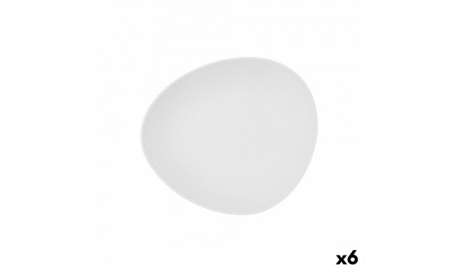 Deep Plate Bidasoa Fosil White Ceramic Oval 22 x 19,6 x 4,5 cm (6 Units)