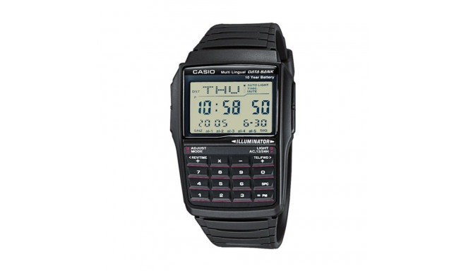 Vīriešu Pulkstenis Casio DATABANK CALCULATOR Melns Pelēks