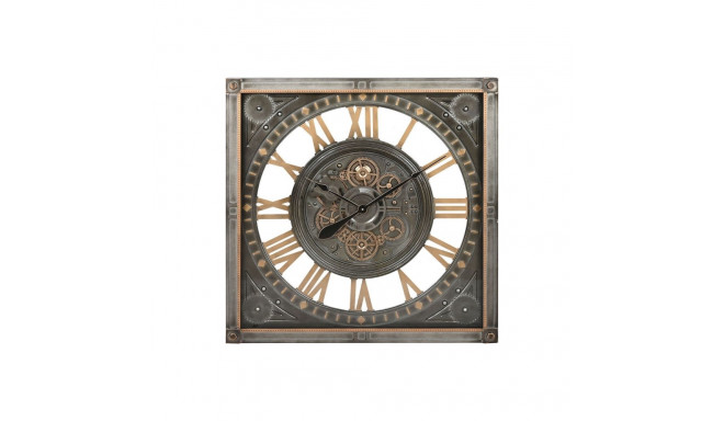 Wall Clock Home ESPRIT Grey Golden Silver Crystal Iron 80 x 10 x 80 cm