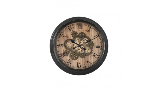 Wall Clock Home ESPRIT Black Golden Natural Crystal Iron Vintage 67 x 9 x 67 cm