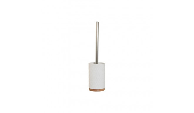 Toilet Brush Home ESPRIT White Silver Natural Resin Bamboo 9 x 9 x 37 cm